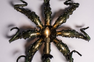 Gold and Green - Single Light Wall Sconce Gold and Green - Single Light Wall Sconce